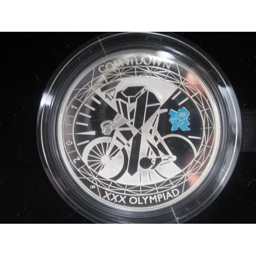 172 - Royal Mint - 'Countdown to London 2012 Four £5 Silver Proof Coin Set', 2009, 2010, 2011 and 2012, ea... 