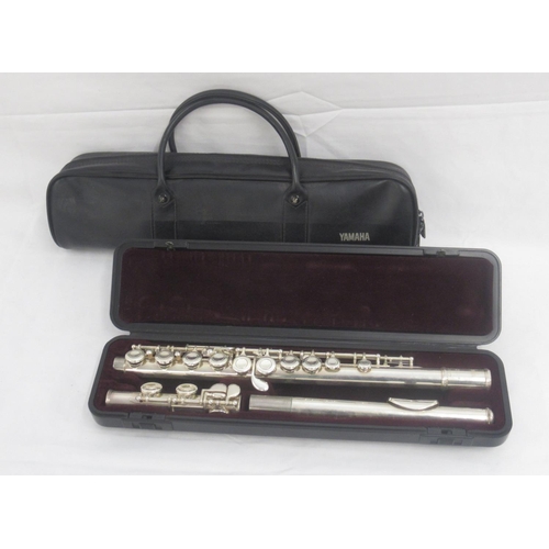 186 - Yamaha 211 silver plated three-piece flute, serial no. 679079 , in fitted case (lacking cleaning rod... 