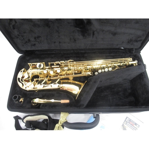 187 - A Yamaha brass alto saxophone YAS-280 serial number L43232, Made in Indonesia, with accessories in c... 