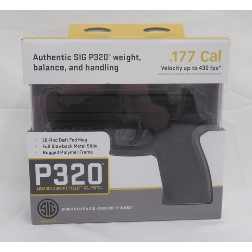 304 - Sig Sauer P320 .177 CO2 air pistol with 30 rnd belt fed magazine, in original box