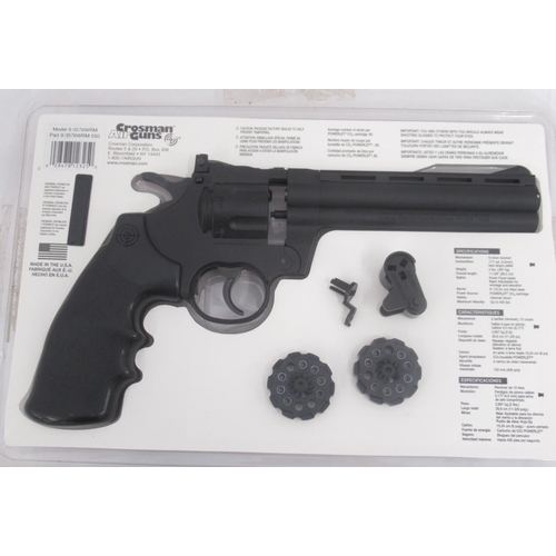 305 - Crossman .177 caliber pellet repeater, 10 shot revolver CO2 pistol in original box