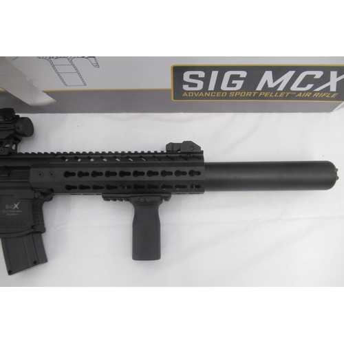 307 - Sig Sauer MCX .177 CO2 powered air rifle, with fitted Feyachi laser dot sight, with RVG forward vert... 