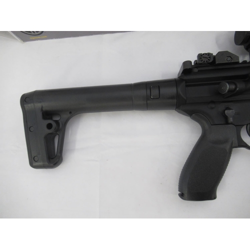 307 - Sig Sauer MCX .177 CO2 powered air rifle, with fitted Feyachi laser dot sight, with RVG forward vert... 