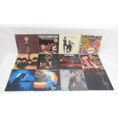 195 - Large collection of assorted vinyl LPs to inc. Creedence Clearwater Revival, Fleetwood Mac, Don Will... 