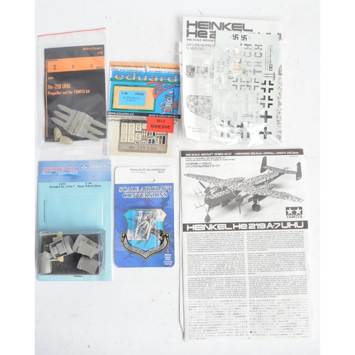 130 - Collection of WWII Luftwaffe themed plastic aircraft model kits to include 1/4 scale 14001 and 14002... 