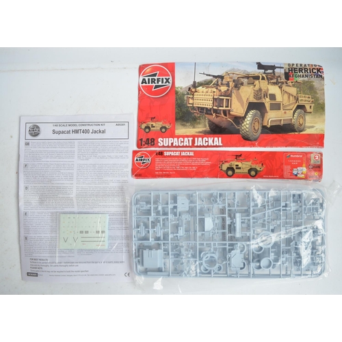 132 - Three 1/48 scale Operation Herrick plastic model kits from Airfix to include AO7300 BAe Warrior armo... 