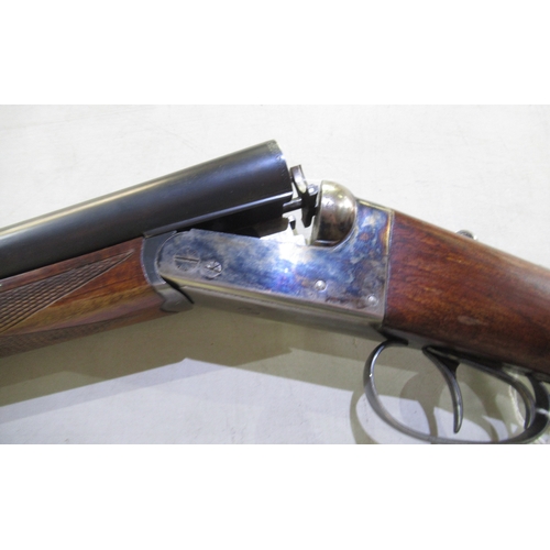 345 - AYA Yeoman 12B side-by-side shotgun, double trigger, box lock non-ejector, barrel length 28