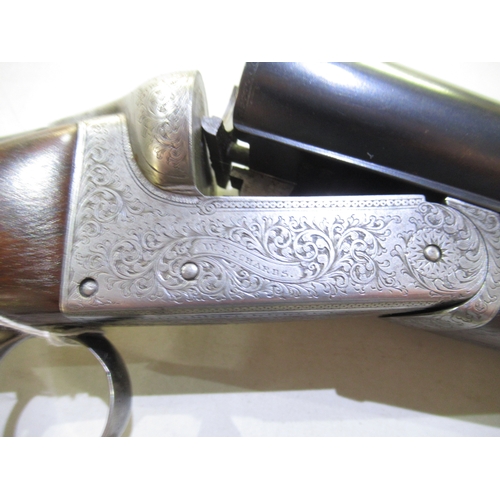 348 - W. Richards 12B side-by-side shotgun, double trigger, barrel length 32