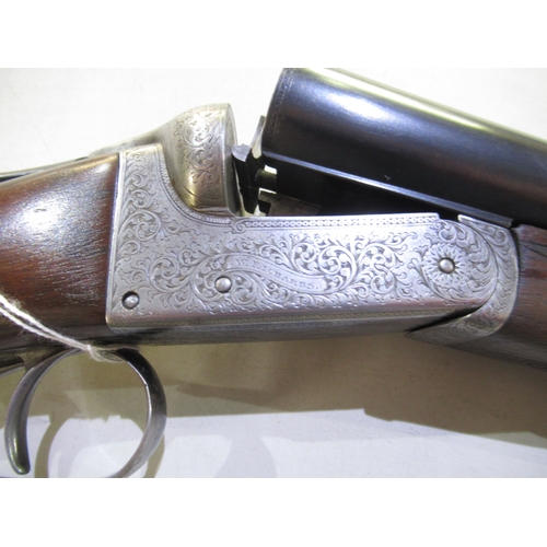 348 - W. Richards 12B side-by-side shotgun, double trigger, barrel length 32