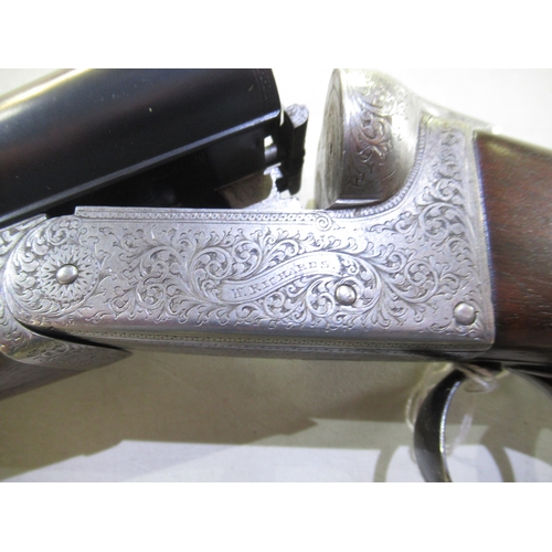 348 - W. Richards 12B side-by-side shotgun, double trigger, barrel length 32