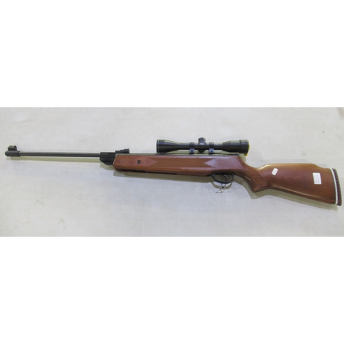 442 - Edgar Brothers Hatsan Quattro Trigger .22 break barrel air rifle with PAO 4x40 scope, overall L114cm... 