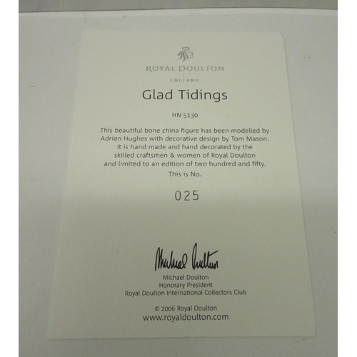 133 - Royal Doulton 'Glad Tidings', HN5130, limited edition 25/250, boxed with certificate