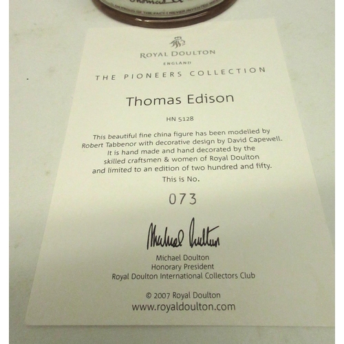 141 - Royal Doulton Prestige Pioneers Collection figure, Thomas Edison HN5128, limited edition 73/250, H29... 