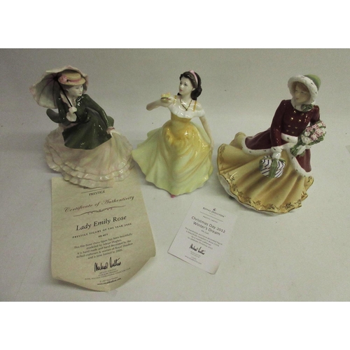 147 - Royal Doulton Winters Dream HN5546, boxed with certificate, Figure of the Year Sarah 2002, boxed wit... 