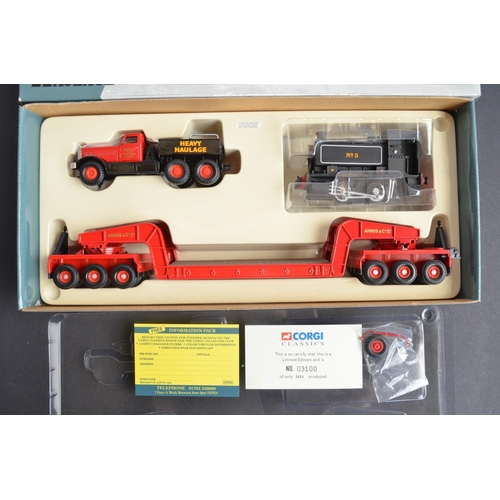 304 - Three boxed Corgi 1/50 scale limited edition diecast Heavy Haulage range model truck sets to include... 