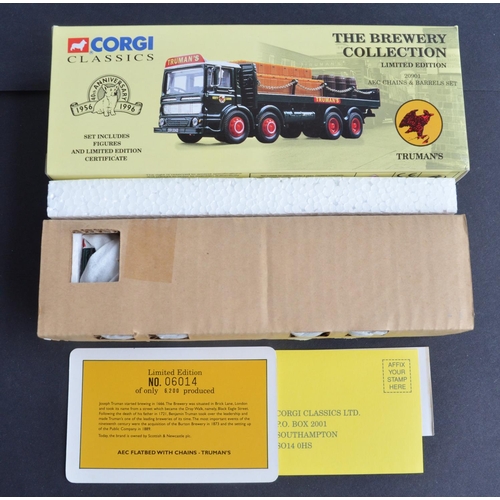 309 - Six boxed 1/50 scale Brewery Collection diecast truck models from Corgi (3 unopened/factory tissue w... 