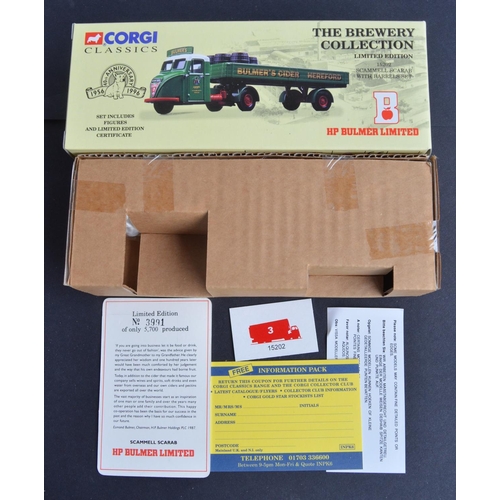 309 - Six boxed 1/50 scale Brewery Collection diecast truck models from Corgi (3 unopened/factory tissue w... 