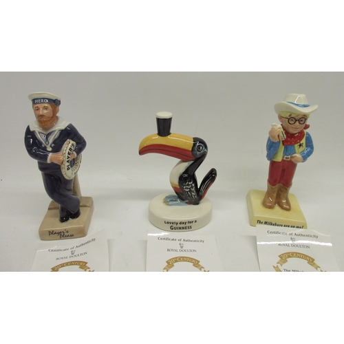 154 - Royal Doulton Advertising Classics; John Player 'Hero' Sailor AC5, Guinness Toucan AC8, The Milkybar... 