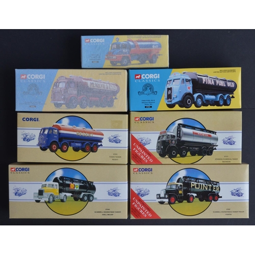 312 - Seven boxed 1/50 scale diecast tanker truck models from Corgi to include 97367 Pointer Scammell High... 