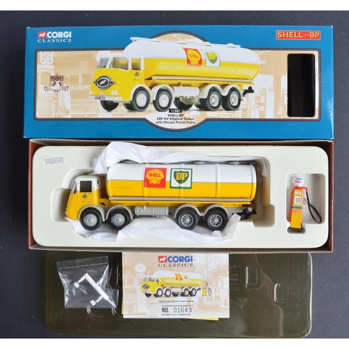 313 - Four boxed 1/50 scale diecast limited edition 'Shell And BP' series tanker truck with fuel pump mode... 