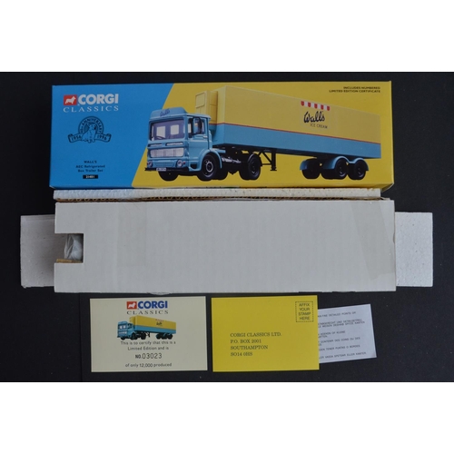 314 - Seven 1/50 scale diecast food and drink distribution themed model trucks from Corgi Classics to incl... 