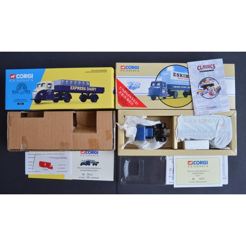 314 - Seven 1/50 scale diecast food and drink distribution themed model trucks from Corgi Classics to incl... 