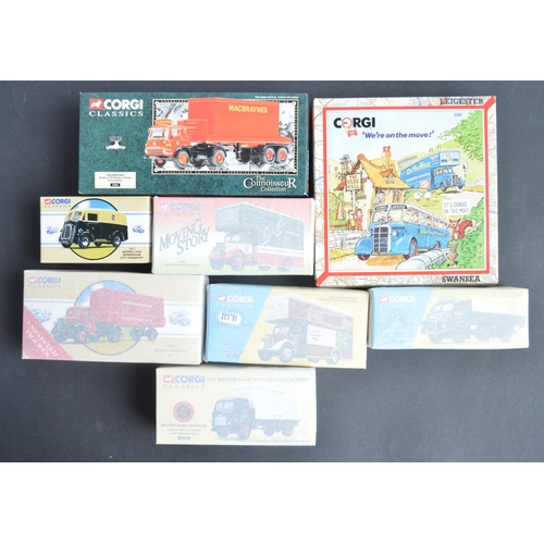 316 - Eight mostly 1/50 scale diecast model commercial vehicles and vehicle sets from Corgi to include a 1... 