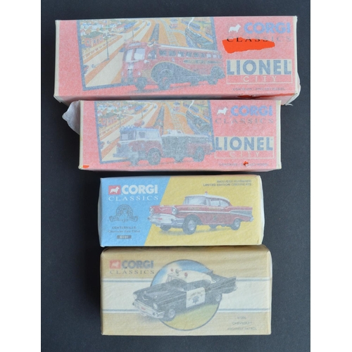 321 - Collection of 1/43 and 1/50 scale diecast model American vehicles from Corgi to include Lionel City ... 