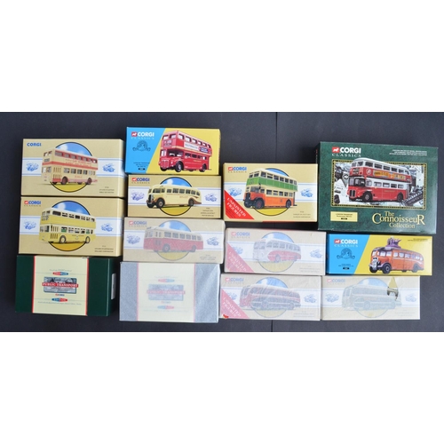 322 - Thirteen 1/50 scale diecast bus models from Corgi including 5 unopened/factory tissue wrapped exampl... 