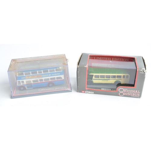 324 - Fourteen boxed diecast bus models to include 8x 1/64 scale limited edition double decker's from Corg... 