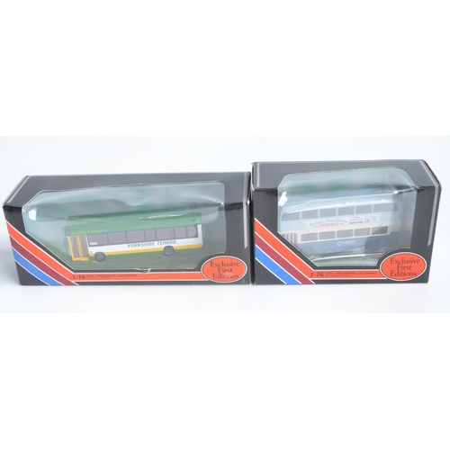 324 - Fourteen boxed diecast bus models to include 8x 1/64 scale limited edition double decker's from Corg... 