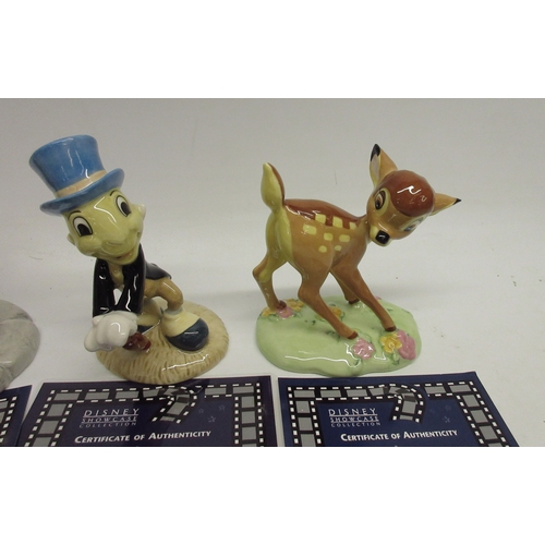 156 - Royal Doulton Disney Showcase Collection; Thumper FC2 986/1500, Pinocchio FC4 706/1500, Jiminy Crick... 