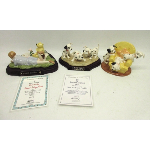 157 - Royal Doulton Winnie the Pooh Summer's Day Picnic WP21, 1076/5000, 101 Dalmatians Patch, Rolly and F... 