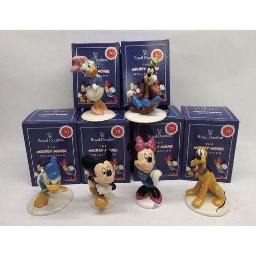 158 - Royal Doulton The Mickey Mouse Collection; Donald Duck MM3, Mickey Mouse MM1, Minnie Mouse MM2, Plut... 