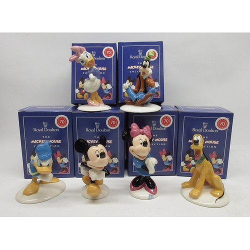 158 - Royal Doulton The Mickey Mouse Collection; Donald Duck MM3, Mickey Mouse MM1, Minnie Mouse MM2, Plut... 