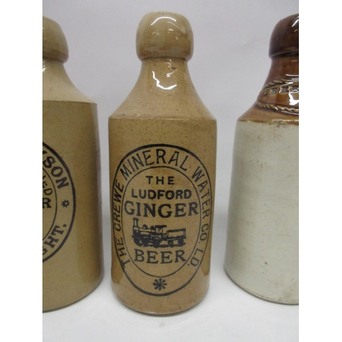 207 - A collection of eighteen stoneware ginger beer and stout bottles from across the midlands and north,... 