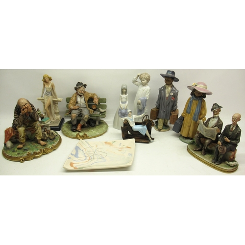 1048 - Vanessa Feltz collection - decorative ceramics incl. two lladro 'time to go, ready to go' figurines,... 