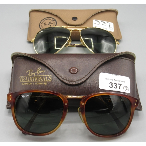 415 - Ray ban women's sunglasses, style S, (CS003) with case, and a pair of ray ban men's aviator sunglass... 