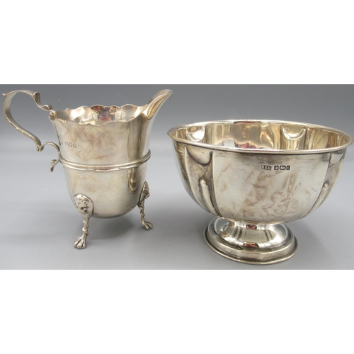 41 - Victorian silver pedestal sugar bowl by Roberts & Belk, Sheffield, 1901, and a Victorian silver milk... 