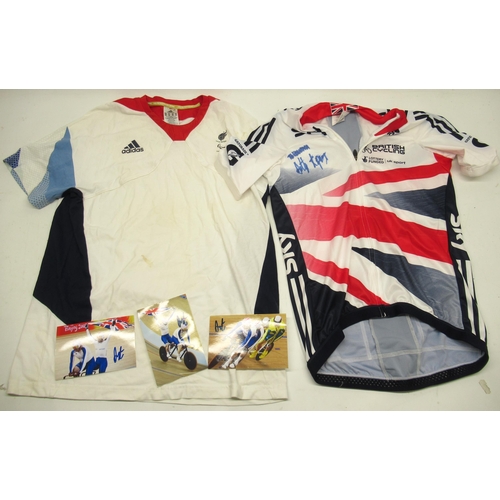 590 - Edwina Currie collection - Anthony Kappes cyclist and paralympic gold medallist, signed cycling jers... 