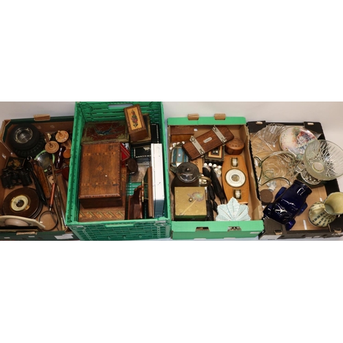 116 - Various collectables incl. ceramics, barometers, glassware, woodware, etc. (6 boxes)