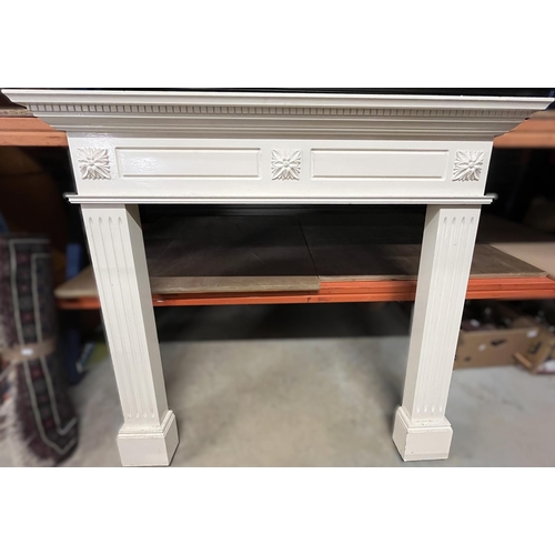 1273 - Regency style contemporary white painted fire surround, W127cm H116.5cm, aperture W88.5cm H91cm