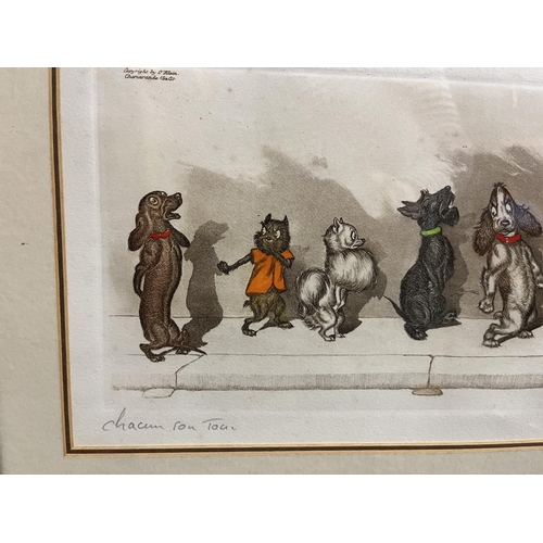 1278 - After Boris O'Klein; Dirty Dogs of Paris series colour print, signed and titled in pencil to the mar... 