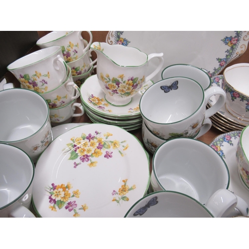 1094 - Royal Albert bone china tea ware incl cups and saucers, side plates and milk jug, and royal Worceste... 