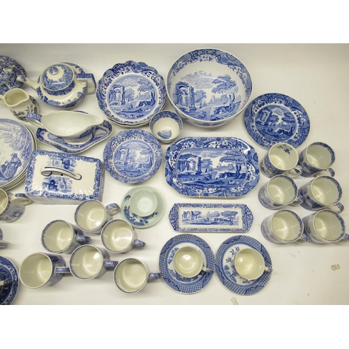 1097 - Collection of Spode blue Italian garden pattern dinner and tea ware, incl plates, jugs, bowls, Victo... 