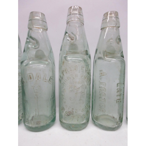 214 - Collection of eighteen Codd-neck glass bottles from across Lincolnshire, including Retford, Sleaford... 