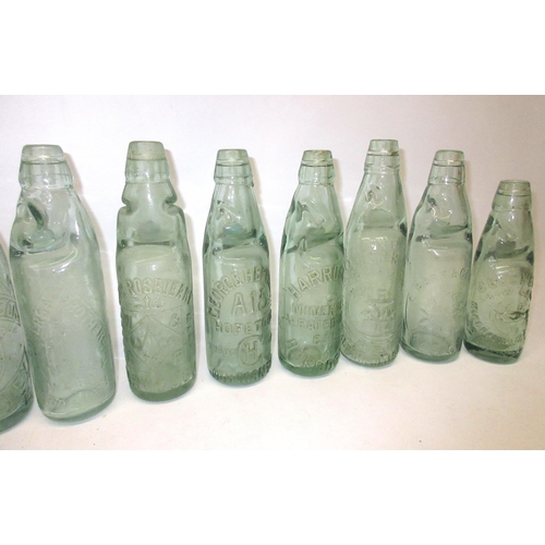 216 - Collection of seventeen Codd-neck bottles from across the West Yorkshire region, including Barnsley,... 