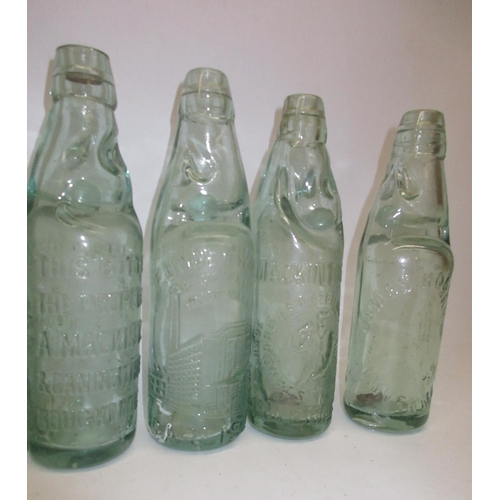 217 - Collection of nine Codd-neck bottles from across Scotland, including Inverness, Dumfries, Kirkcaldy ... 