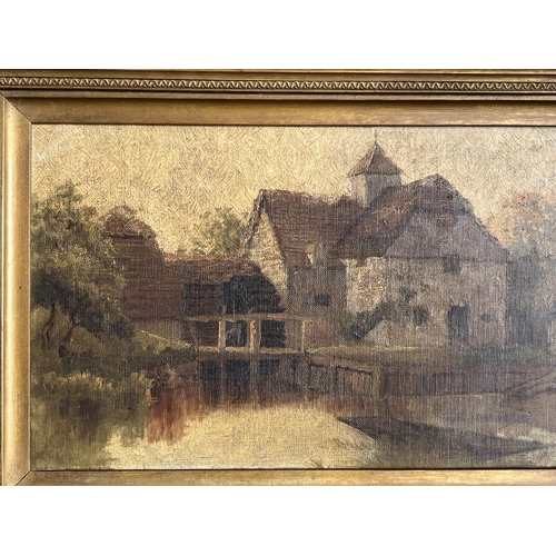 717 - English School (19th century); Watermill, oil on canvas, and a similar unframed study of a Windmill,... 