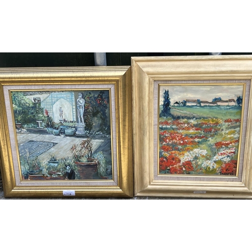 718 - L. Sayner (20th century); Lake District landscapes, pair of oils on board, signed, a Contemporary st... 